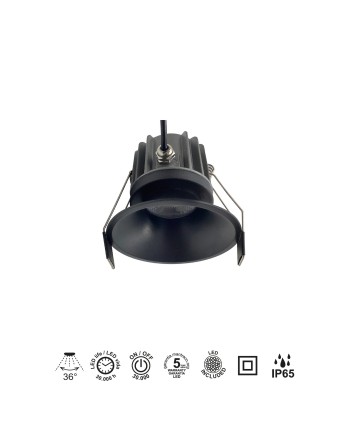 ROMBOK * Empotrable LED CCT Negro 12W IP65